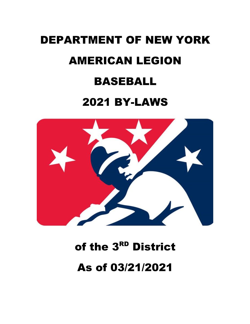 Department of New York American Legion Baseball 2021 By-Laws