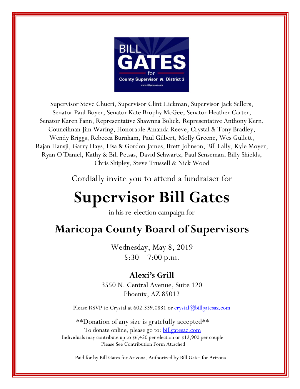 Supervisor Bill Gates in His Re-Election Campaign For