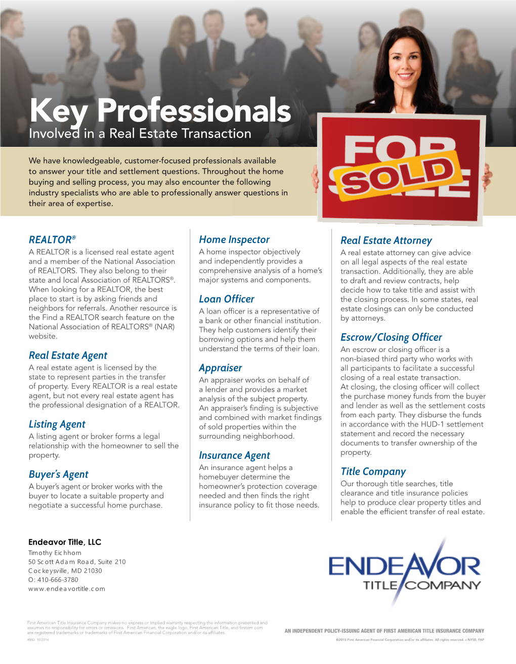 Key Professionals Involved in a Real Estate Transaction