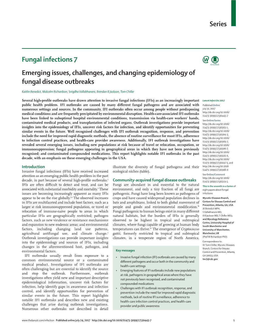 Series Fungal Infections 7 Emerging Issues, Challenges, and Changing