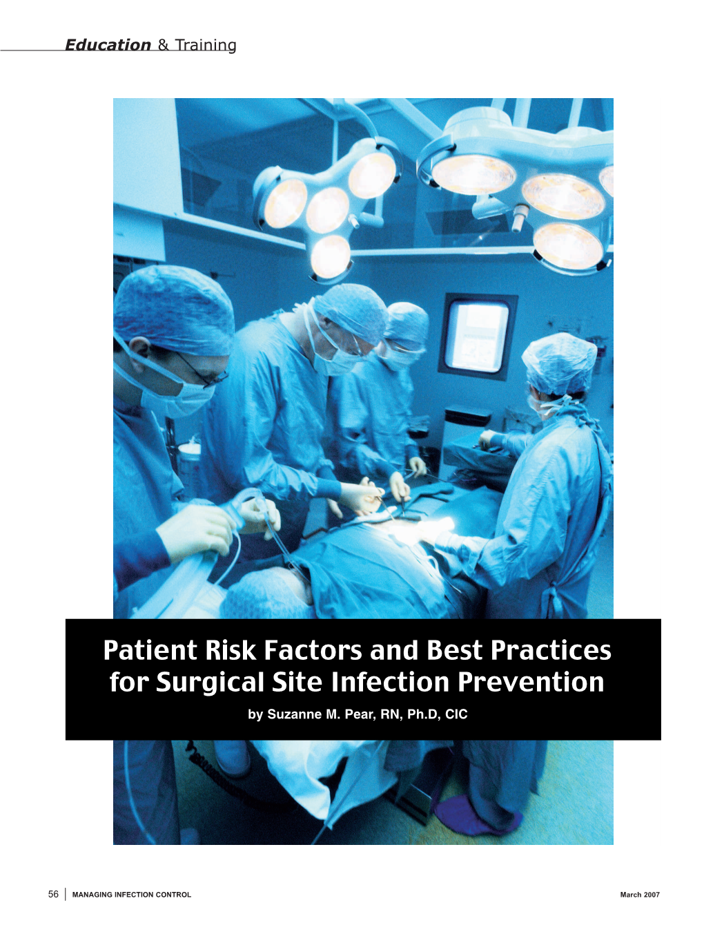 Patient Risk Factors and Best Practices for Surgical Site Infection Prevention by Suzanne M