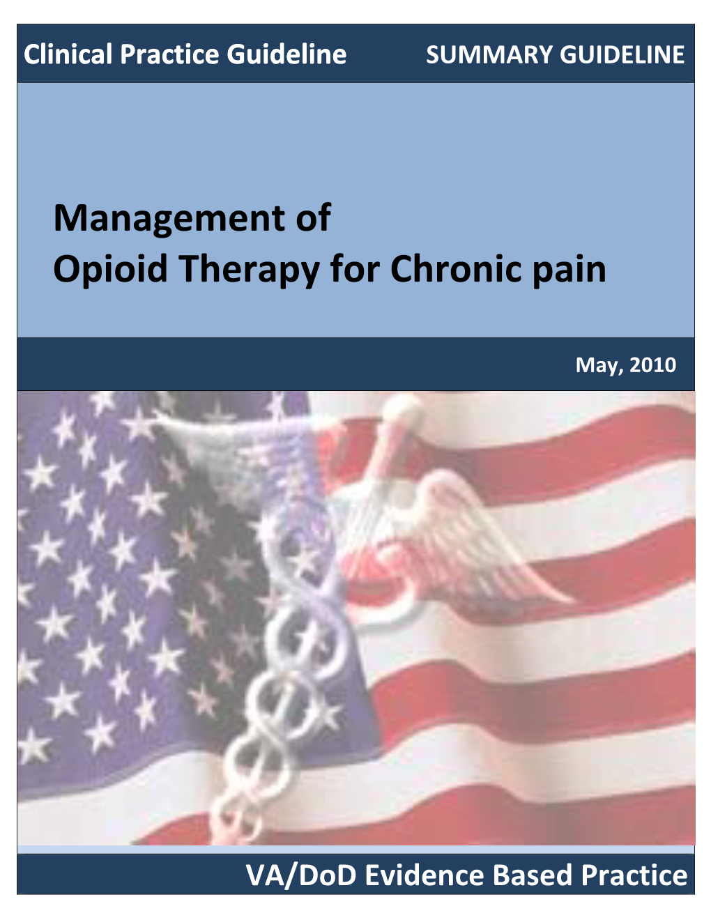 Management of Opioid Therapy for Chronic Pain BD)