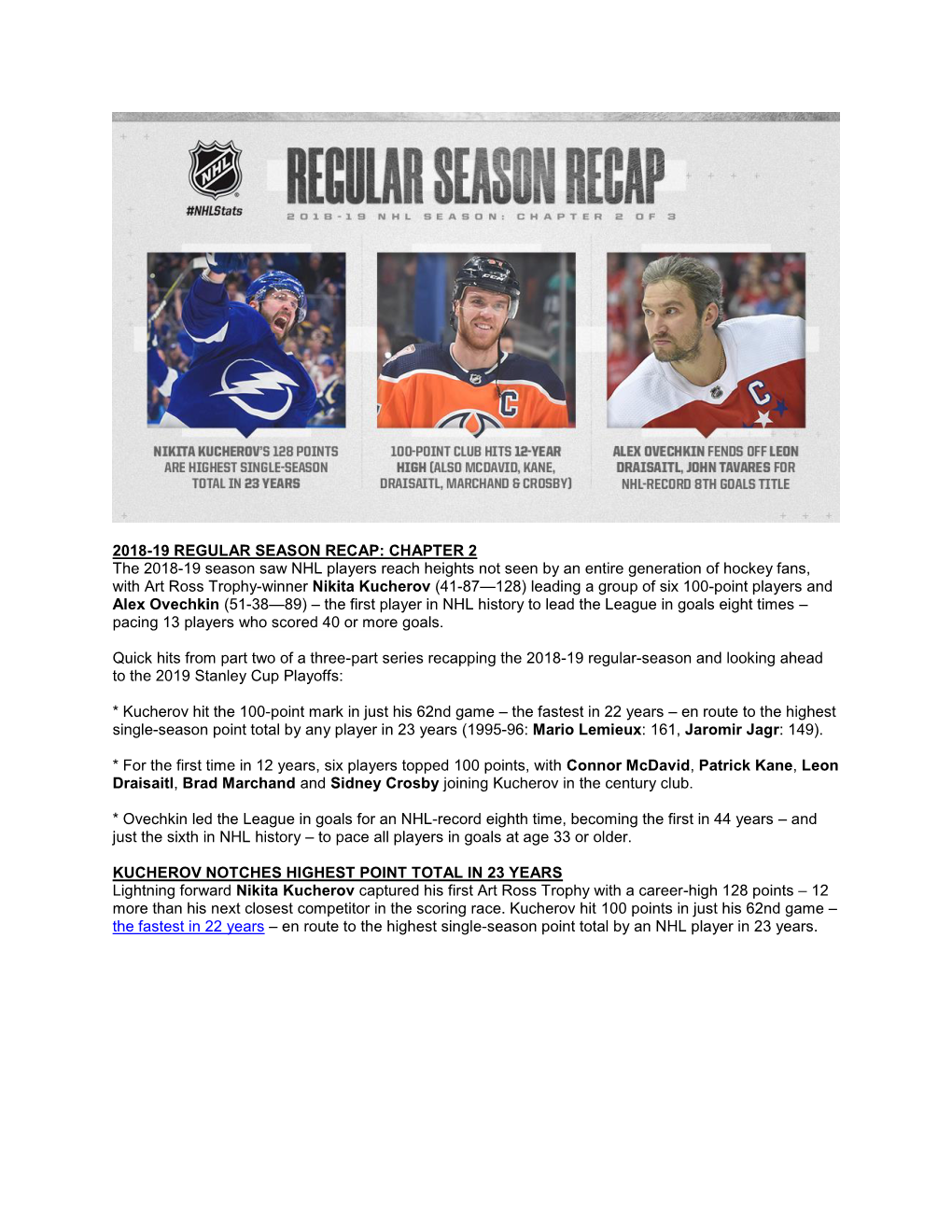 2018-19 Regular Season Recap: Chapter 2