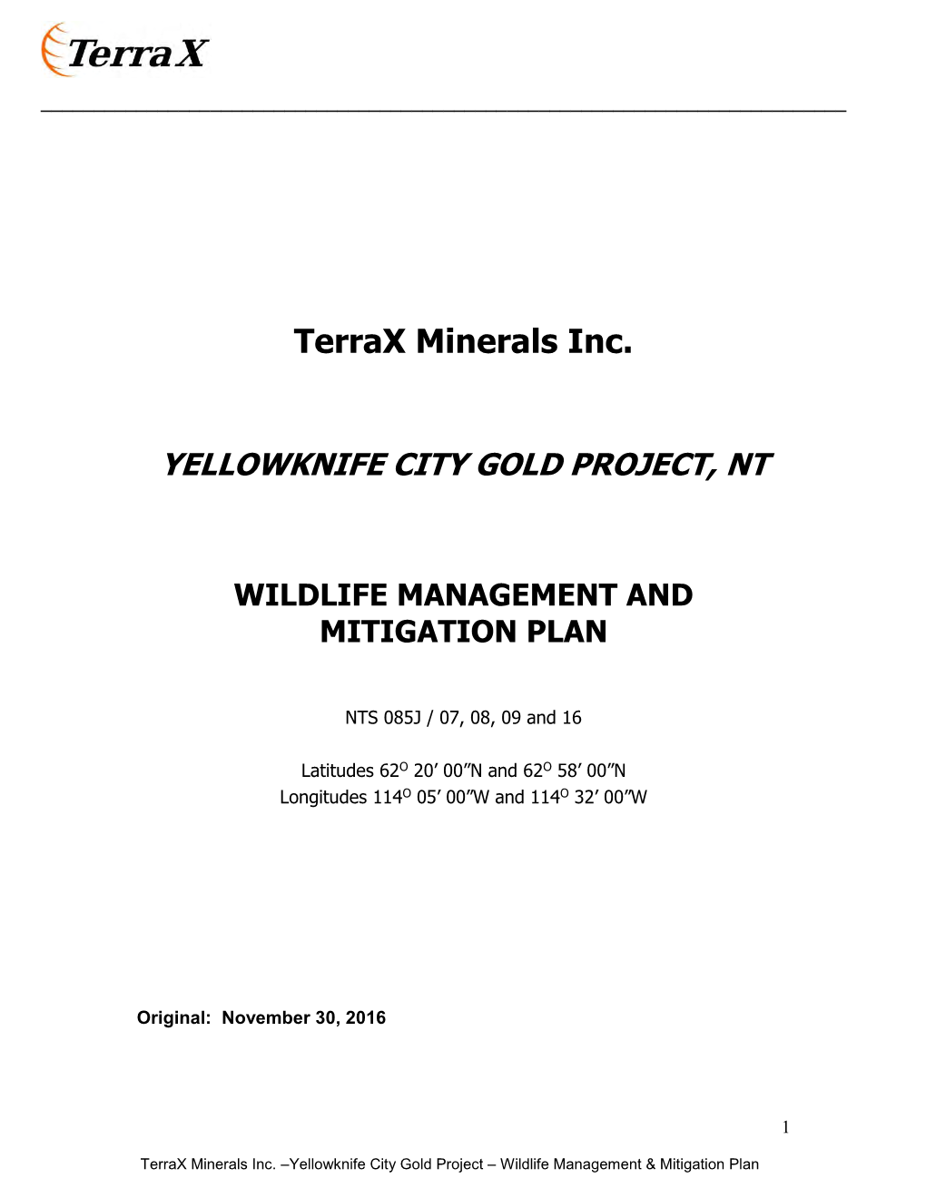 Wildlife Mitigation Plan