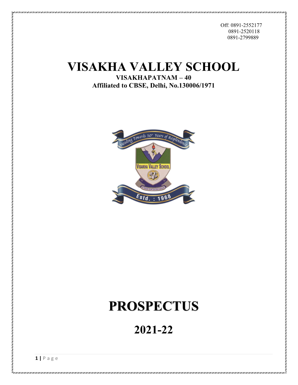 Visakha Valley School Prospectus 2021-22