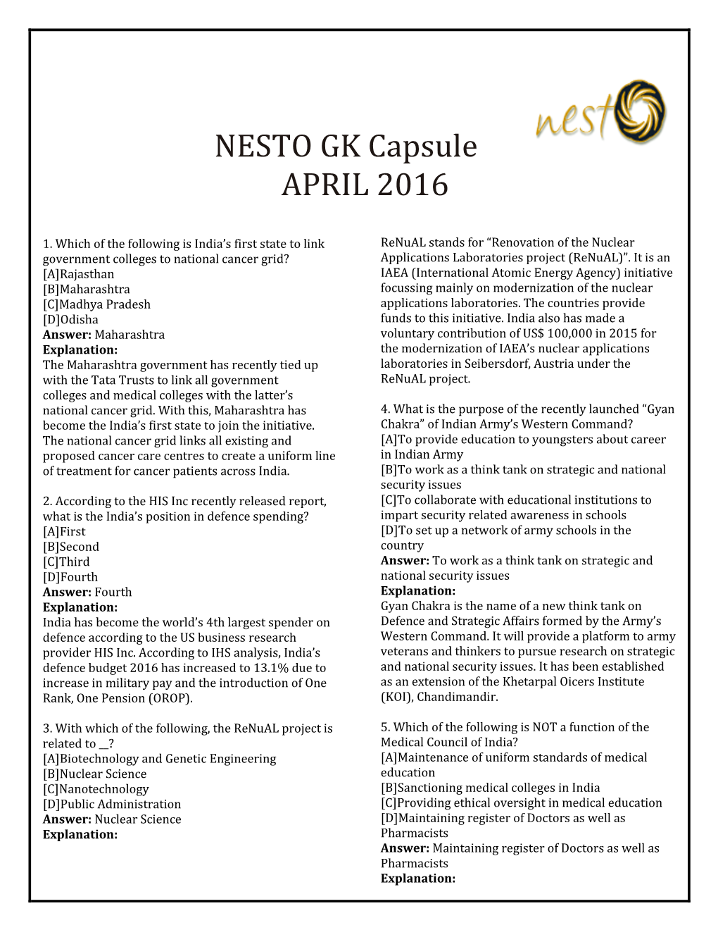 NESTO GK Capsule APRIL 2016