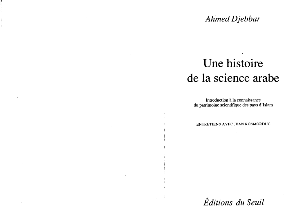 Une Histoire De La Science Arabe