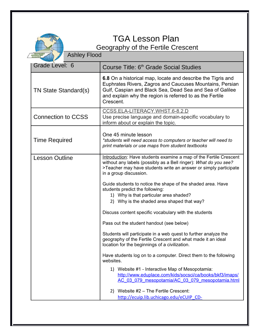 Geography of the Fertile Crescent