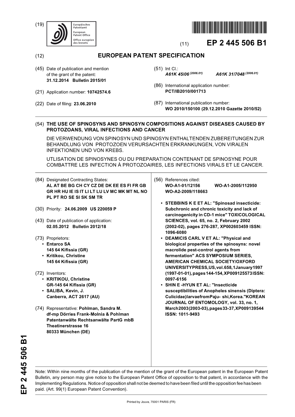 European Patent Specification