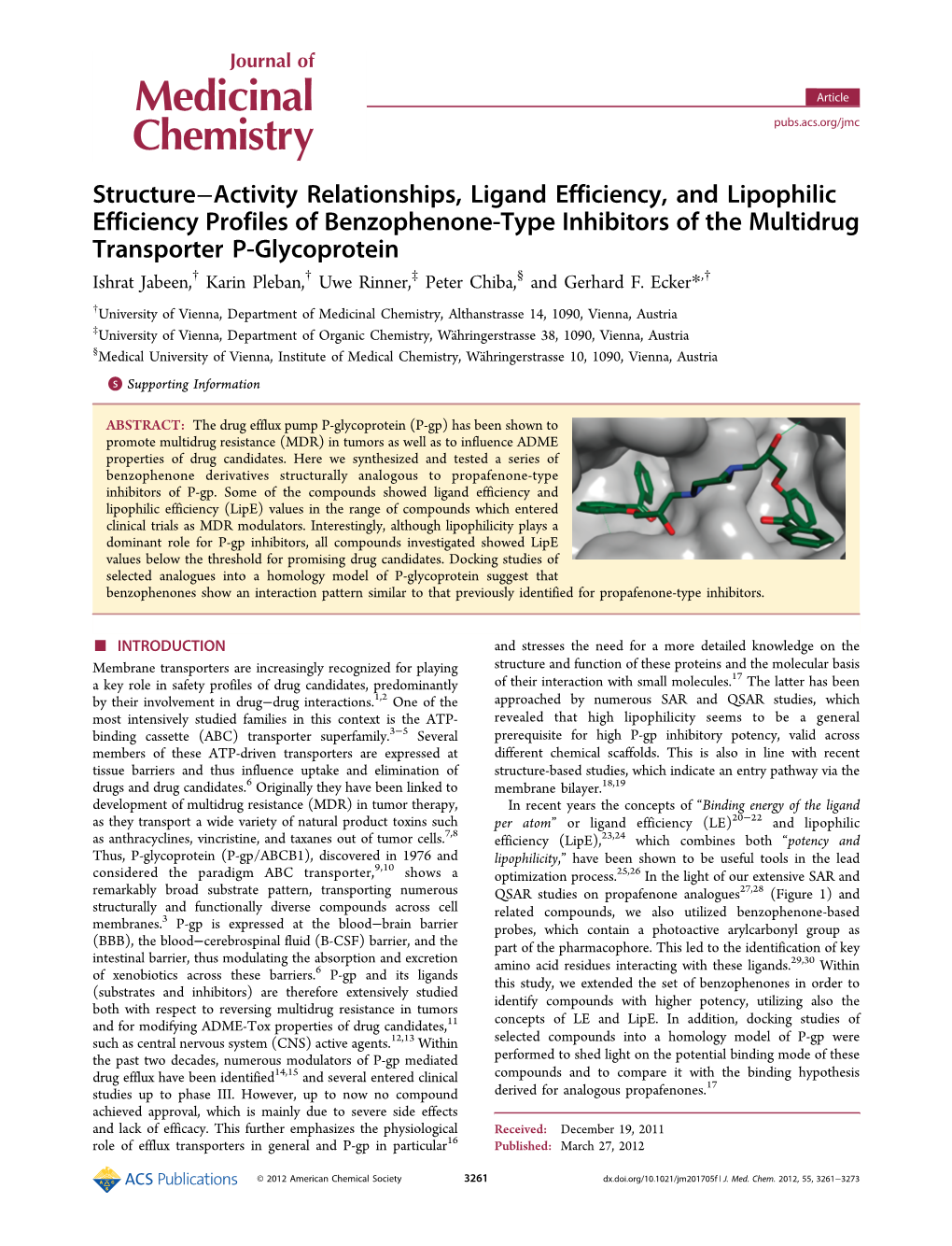 Structure−Activity Relationships, Ligand Efficiency, and Lipophilic