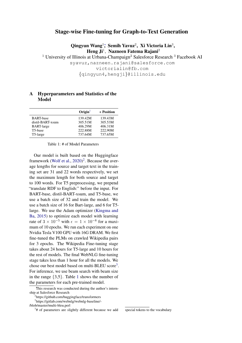 Stage-Wise Fine-Tuning for Graph-To-Text Generation