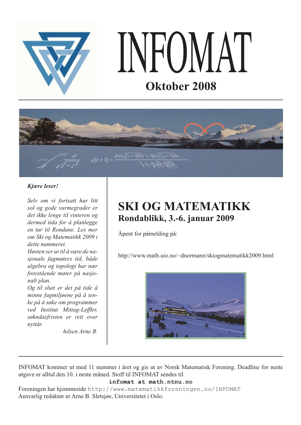 Oktober 2008 SKI OG MATEMATIKK