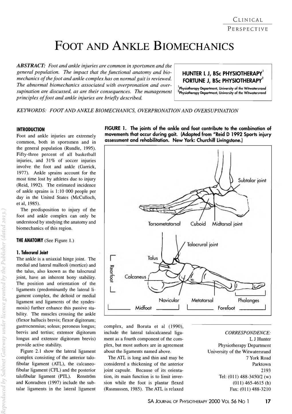 Foot and a Nkle B Iomechanics