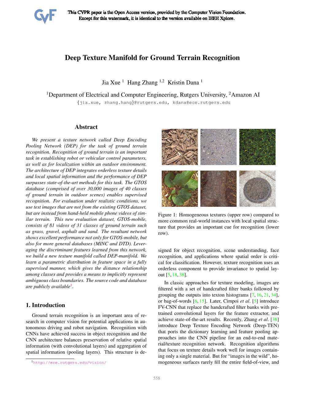 Deep Texture Manifold for Ground Terrain Recognition