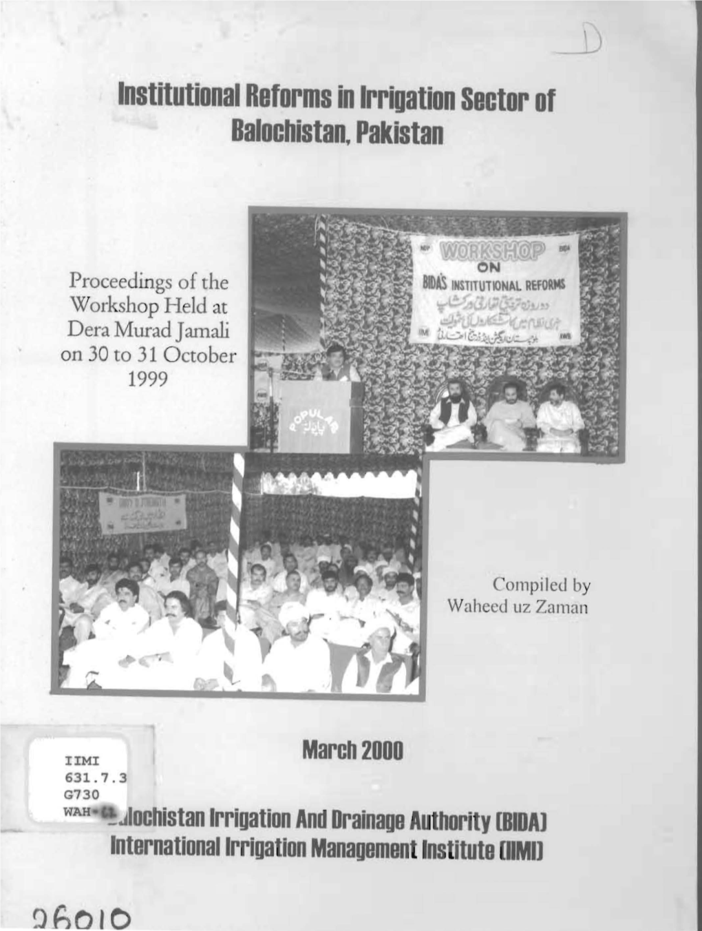 Institutional Reforms in Irrigation Sector of Balochistan, Pakistan