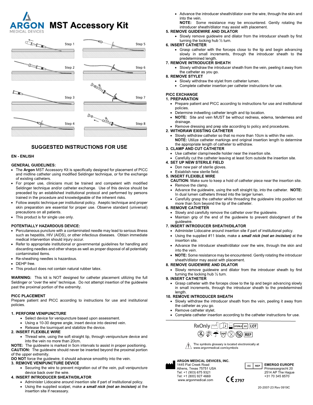 MST Accessory Kit Introducer Sheath/Dilator May Assist with Placement