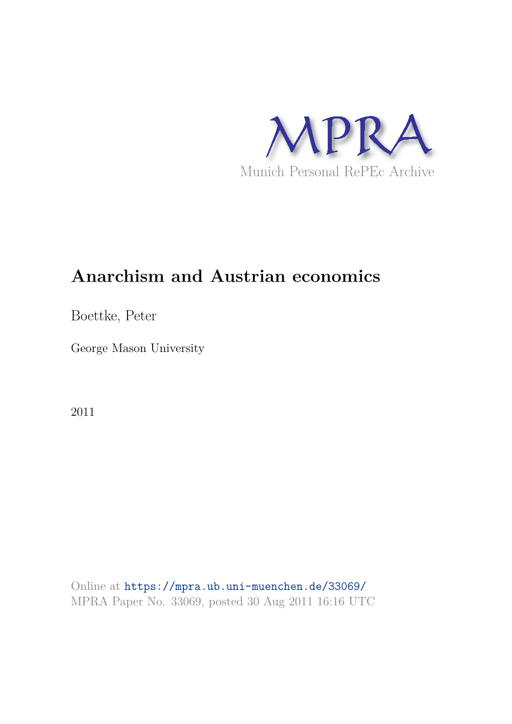 Anarchism and Austrian Economics