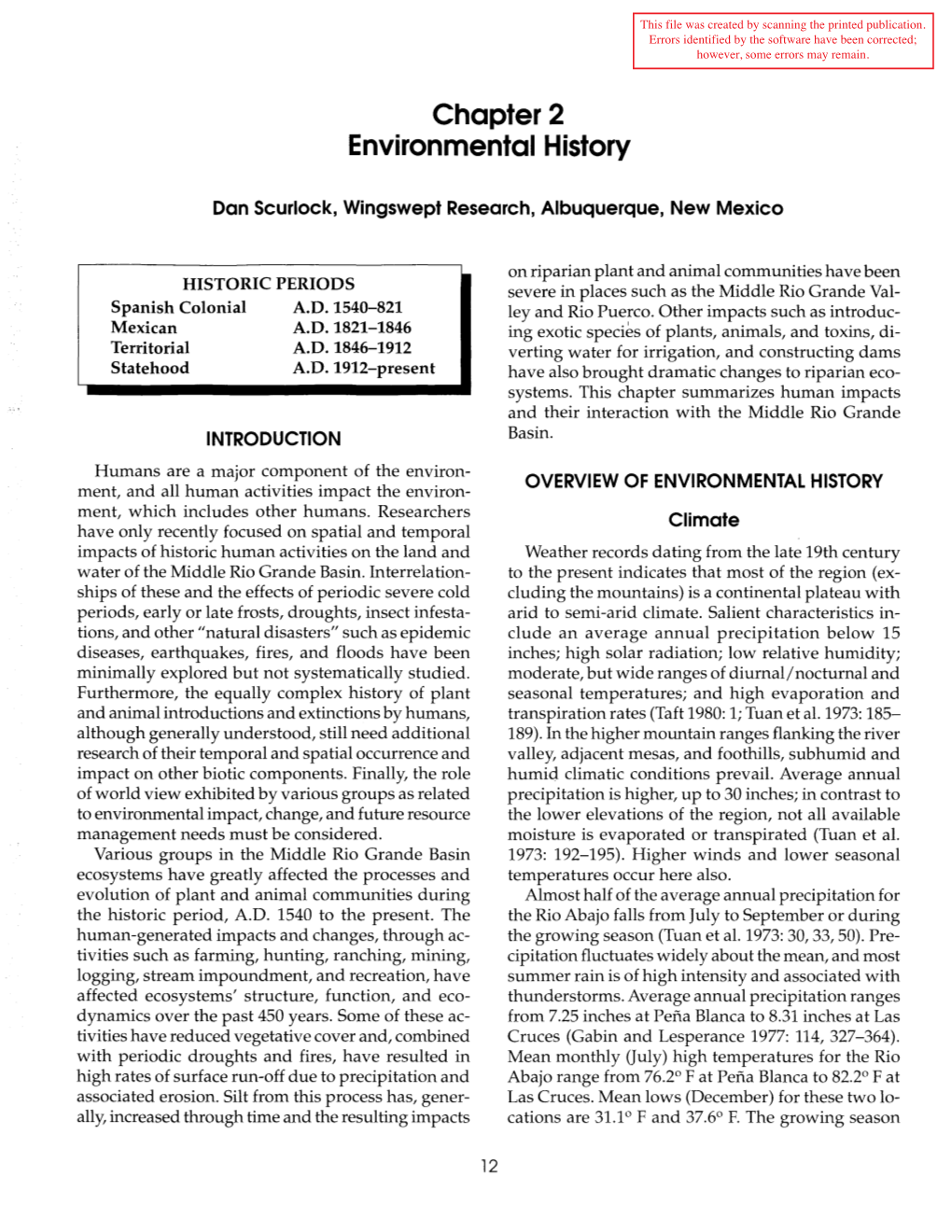 Ecology, Diversity, and Sustainability of the Middle Rio Grande Basin