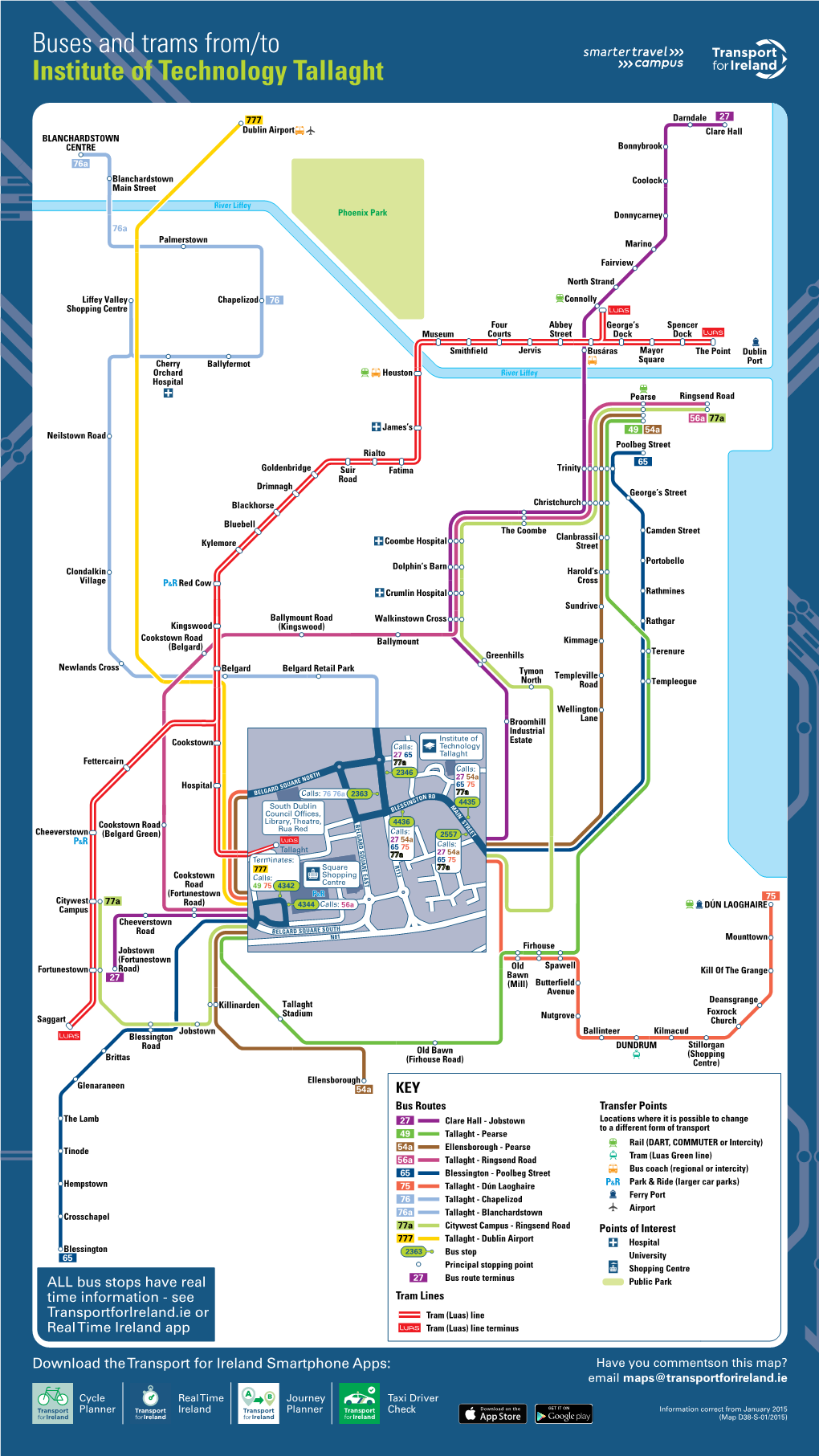 Buses and Trams From/To Institute of Technology Tallaght