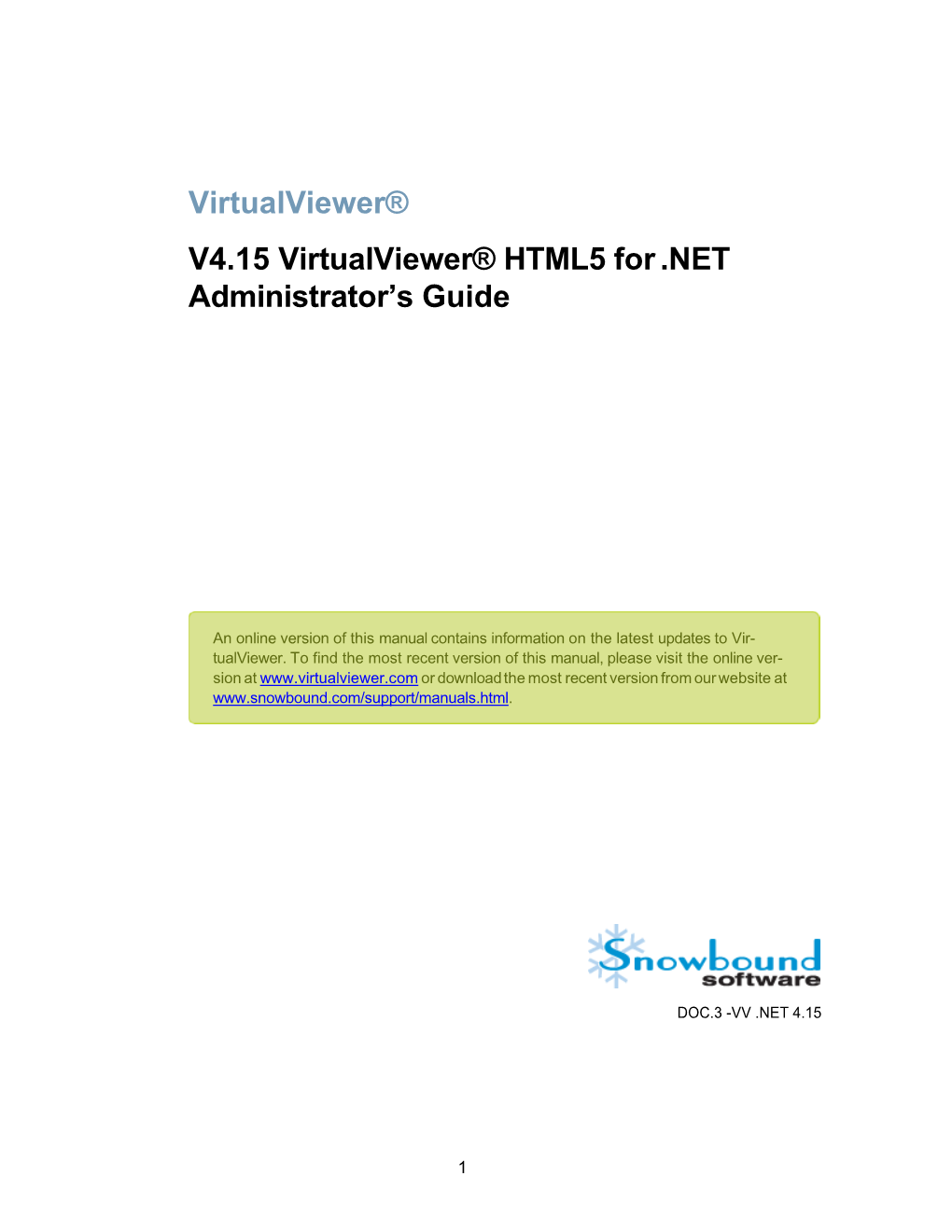 Virtualviewer® HTML5 for .NET Administrator’S Guide