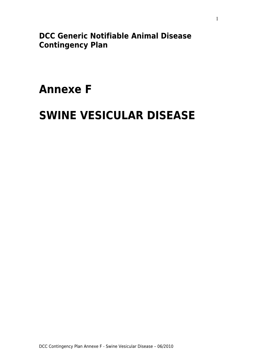 DCC Generic Notifiable Animal Disease Contingency Plan