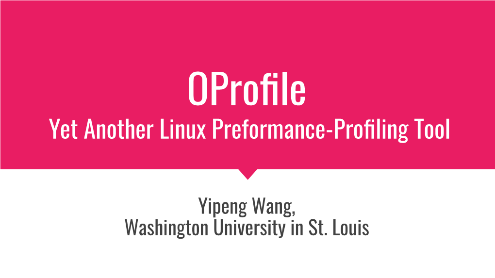 Oprofile in 2001 for Linux Kernel 2.4