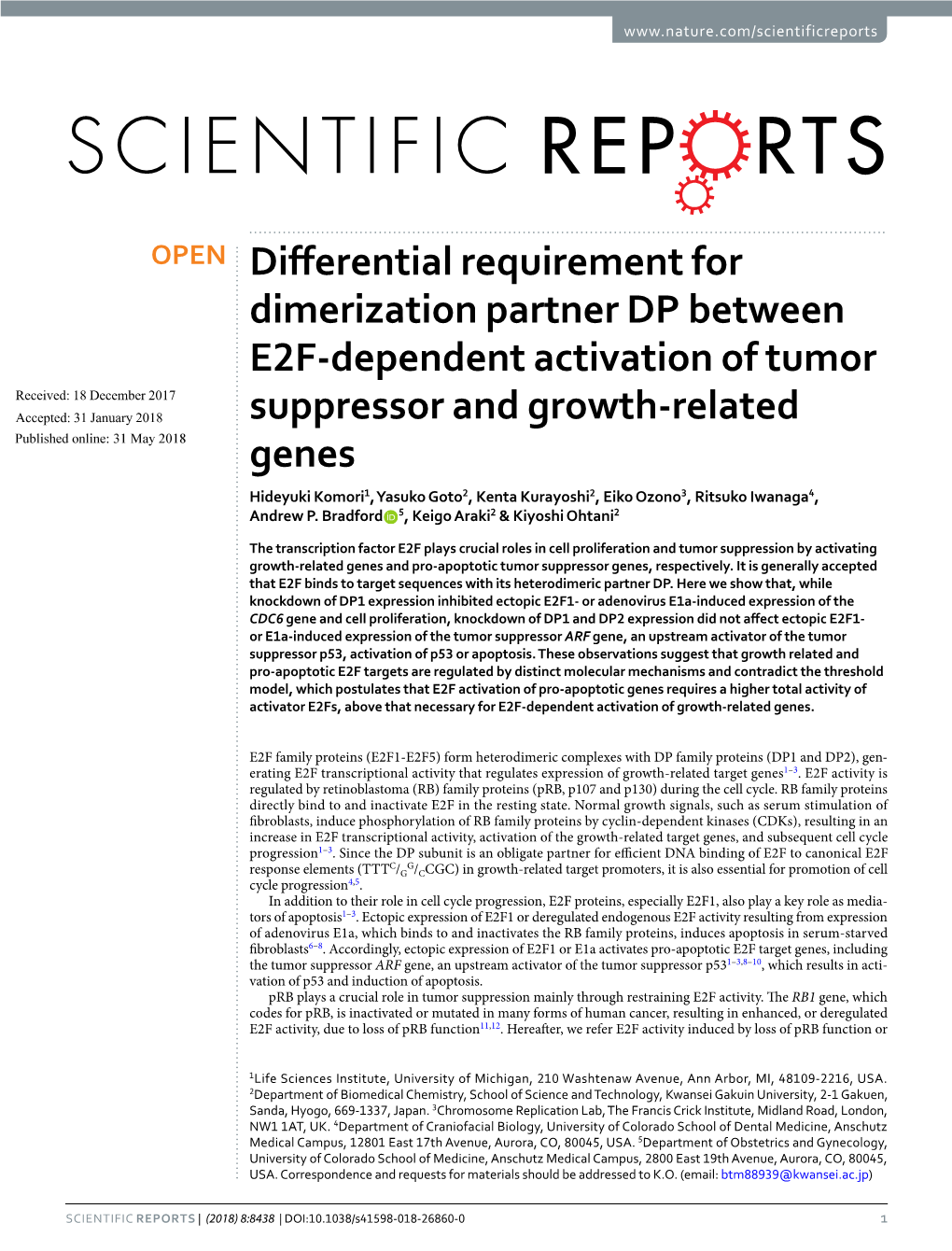 Differential Requirement for Dimerization Partner DP Between