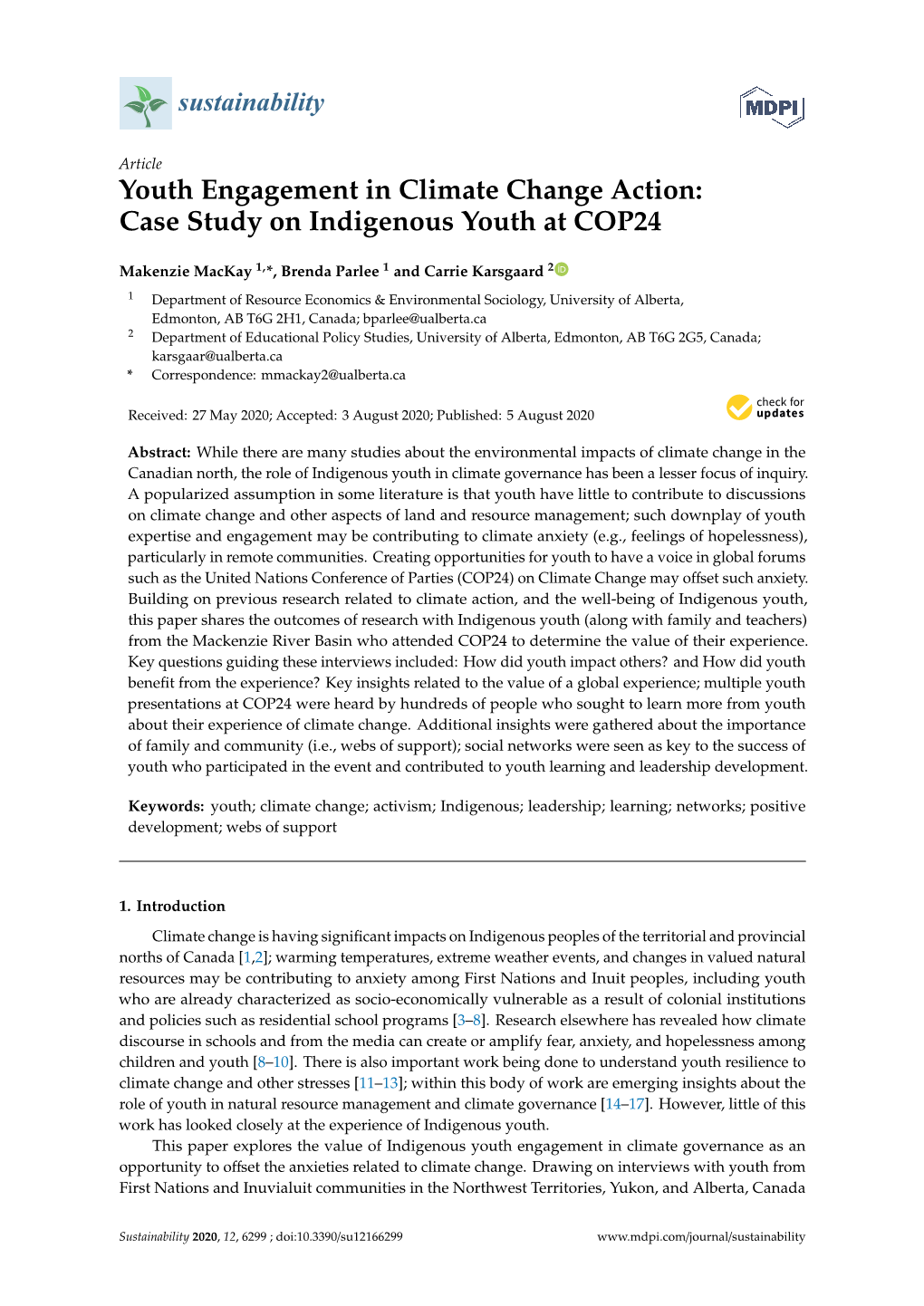 Youth Engagement in Climate Change Action: Case Study on Indigenous Youth at COP24