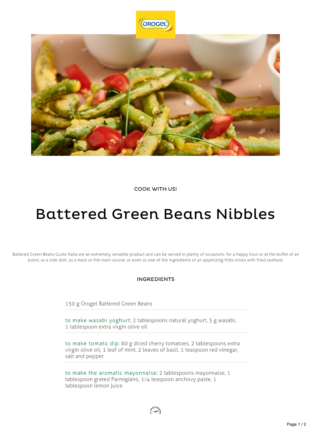 Battered Green Beans Nibbles