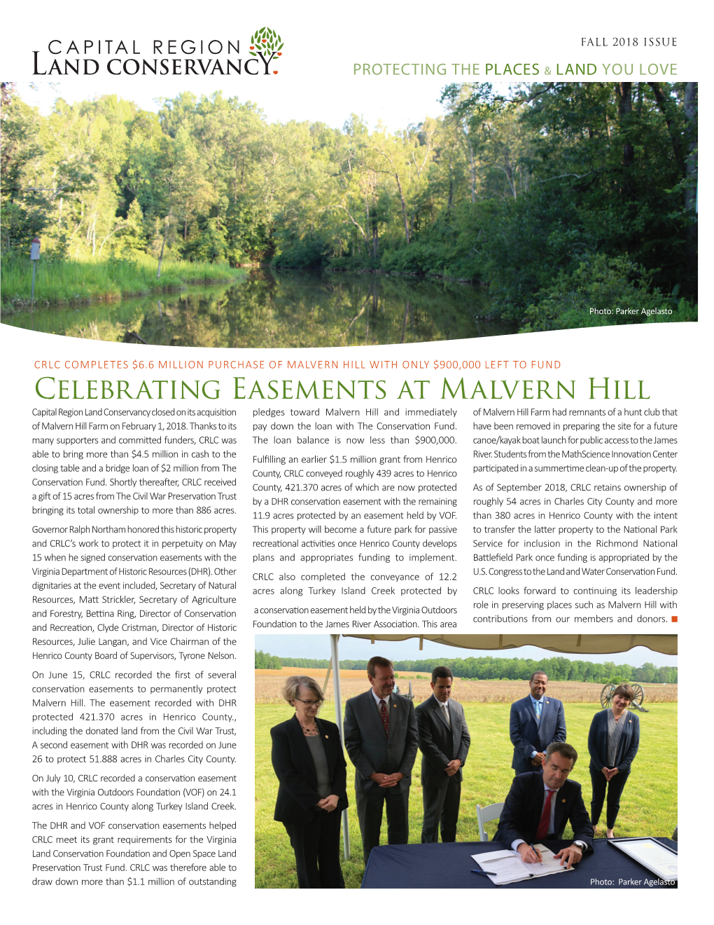 Celebrating Easements at Malvern Hill