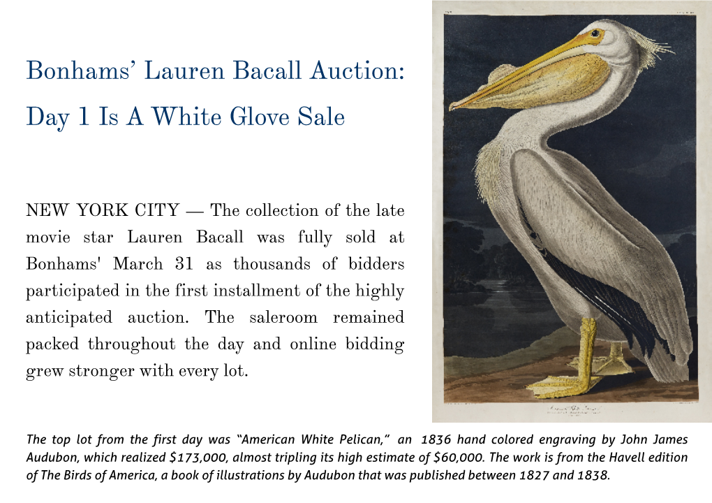 Bonhams? Lauren Bacall Auction