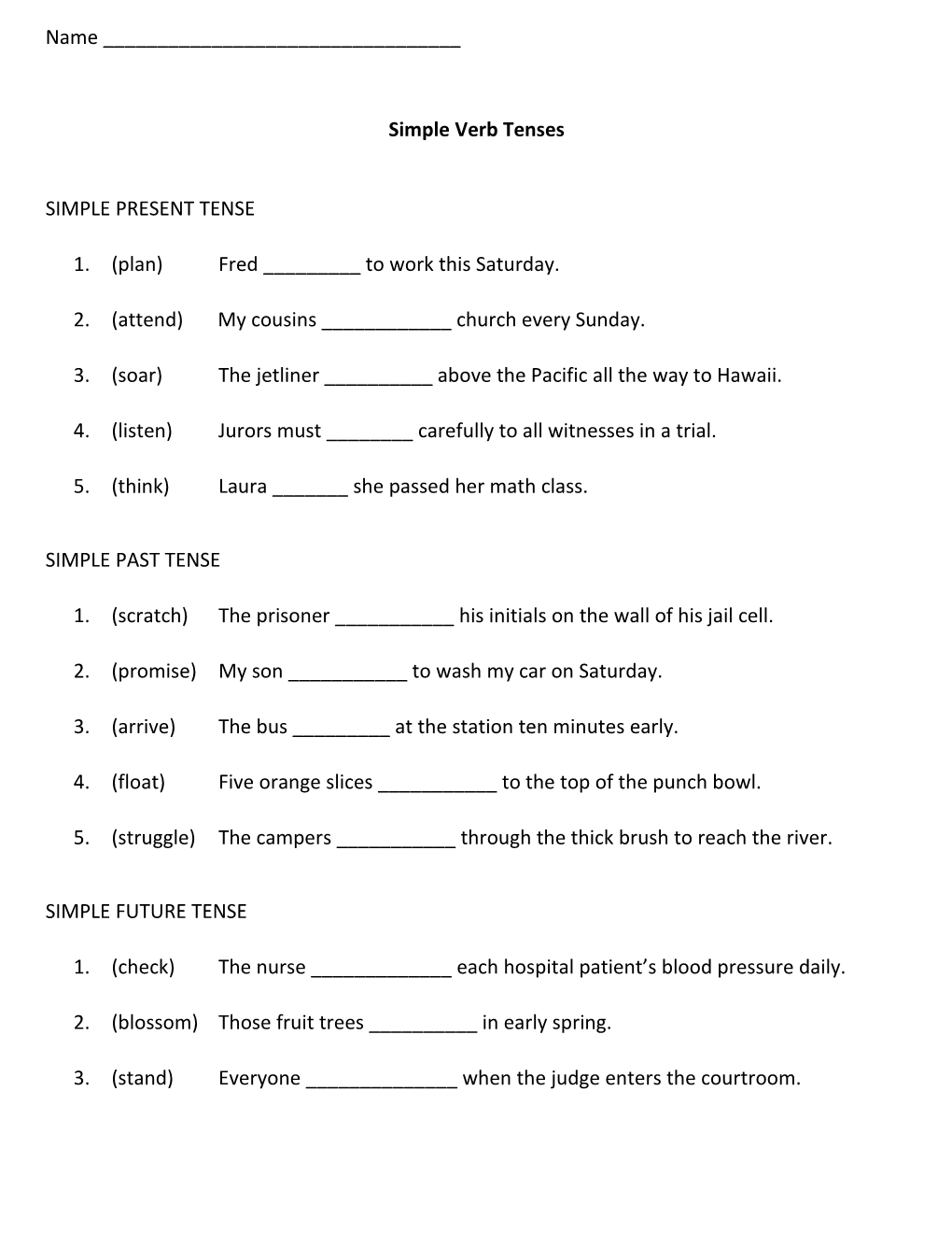 Simple Verb Tenses