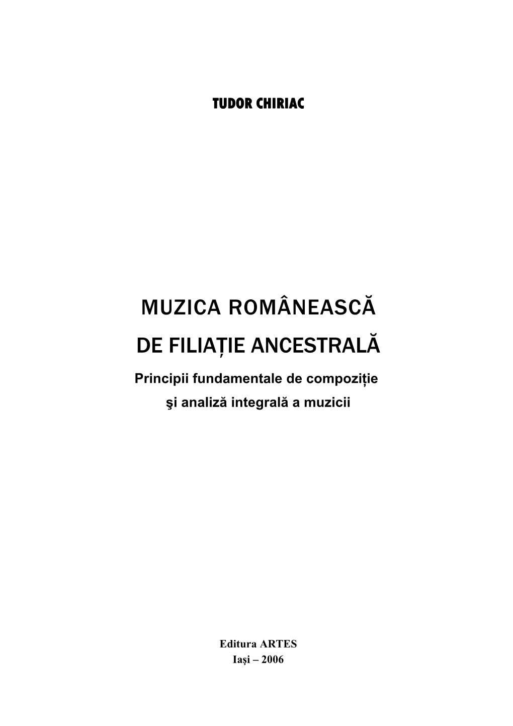 Muzica Românească De Filiaţie Ancestrală