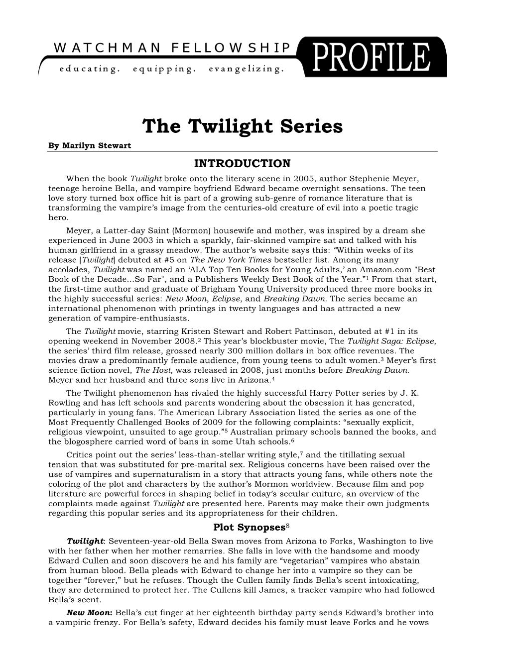 The Twilight Series Profile