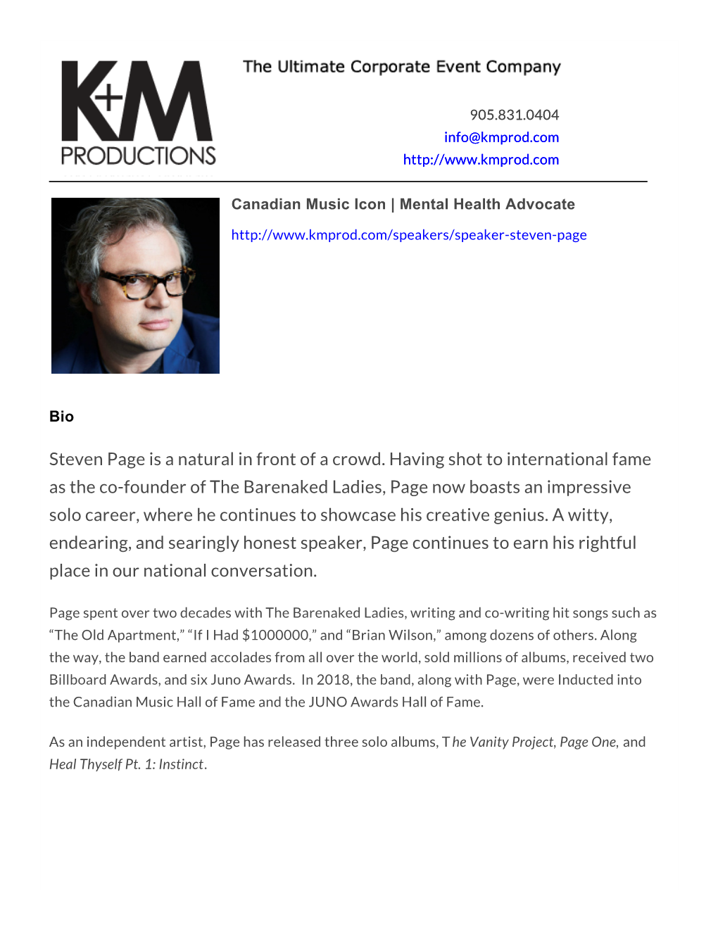 Steven Page | Mental Health Advocate | Canadian Music Icon