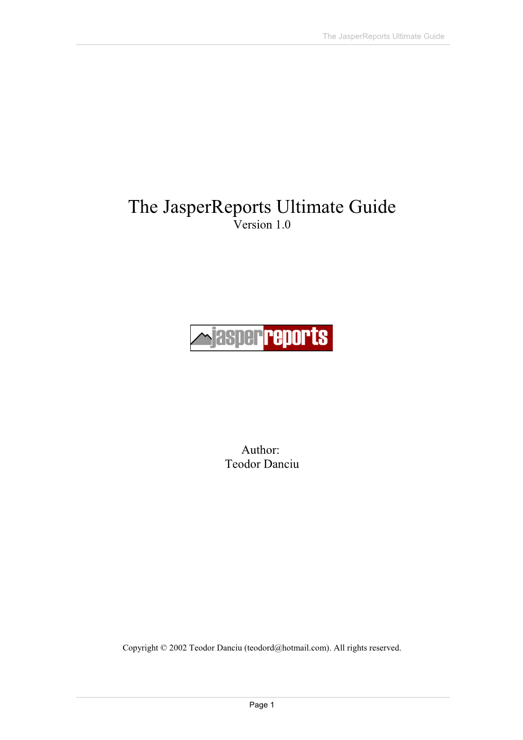 The Jasperreports Ultimate Guide