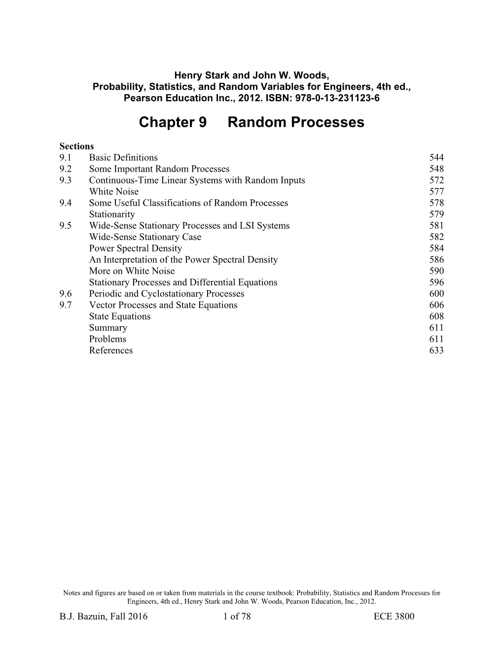 Chapter 9 Random Processes