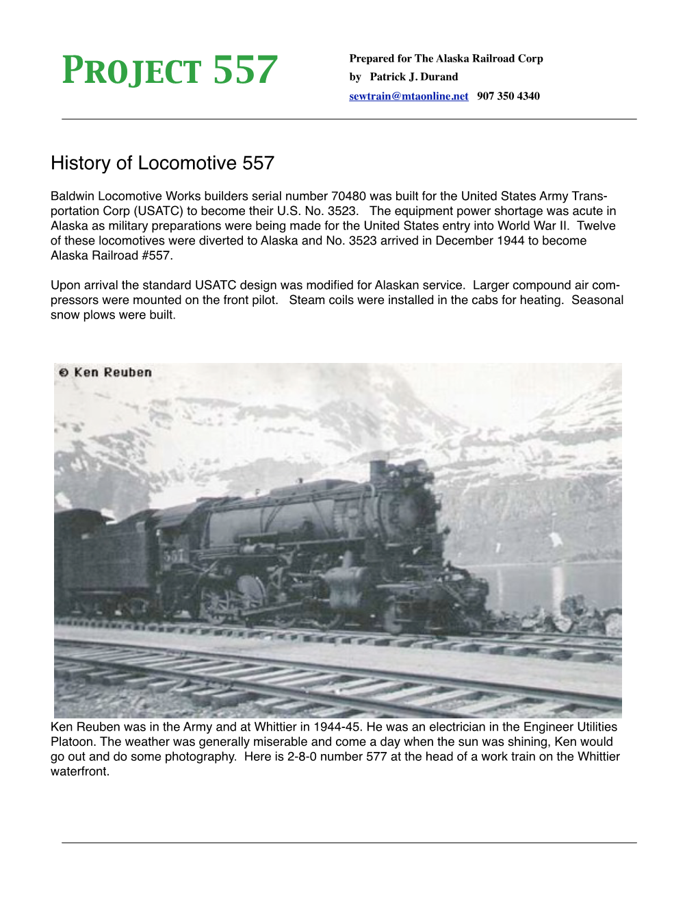Project 557 Loco History