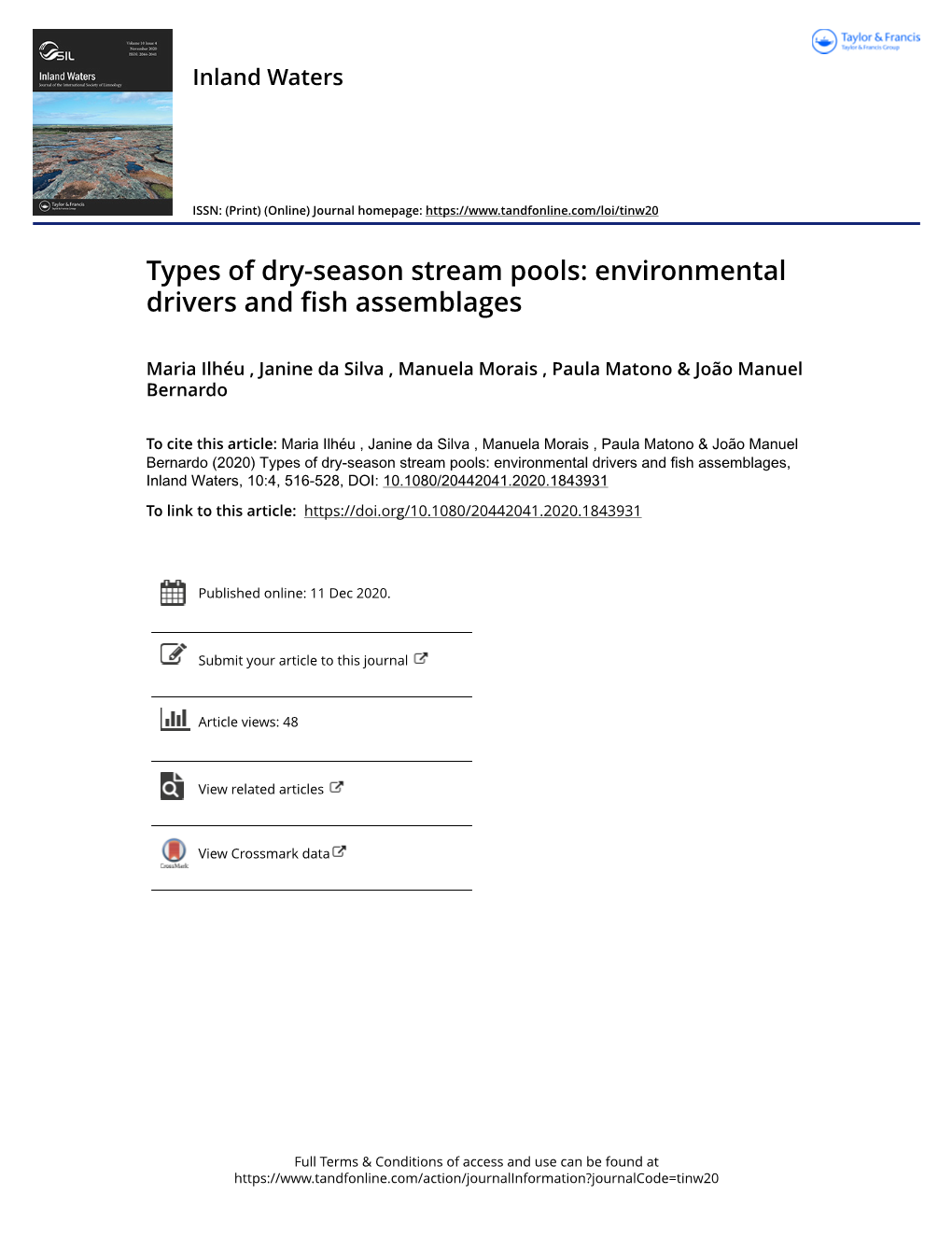 Environmental Drivers and Fish Assemblages