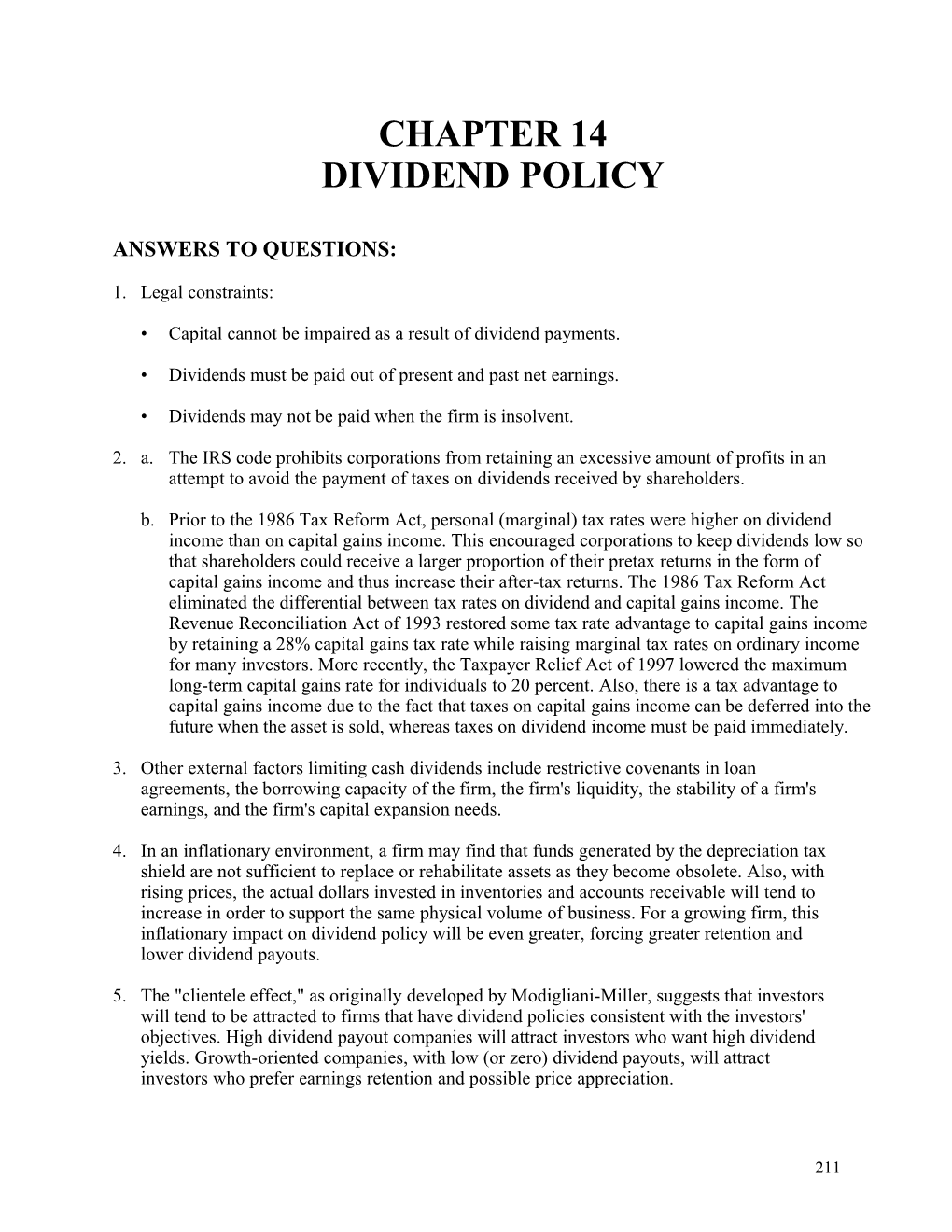 Chapter 14/Dividend Policy 219