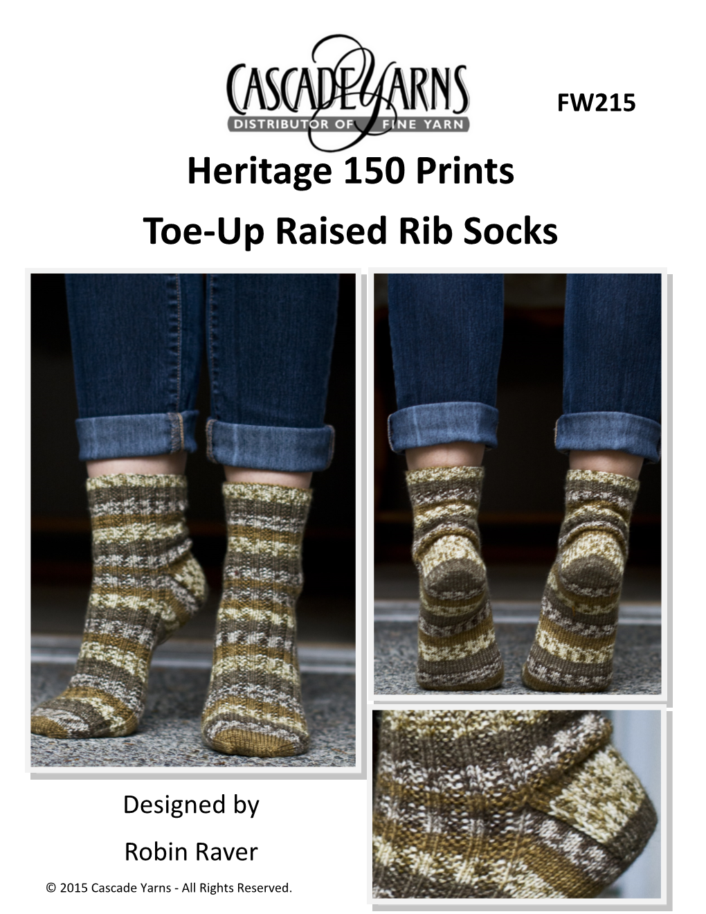 Heritage 150 Prints Toe-Up Raised Rib Socks