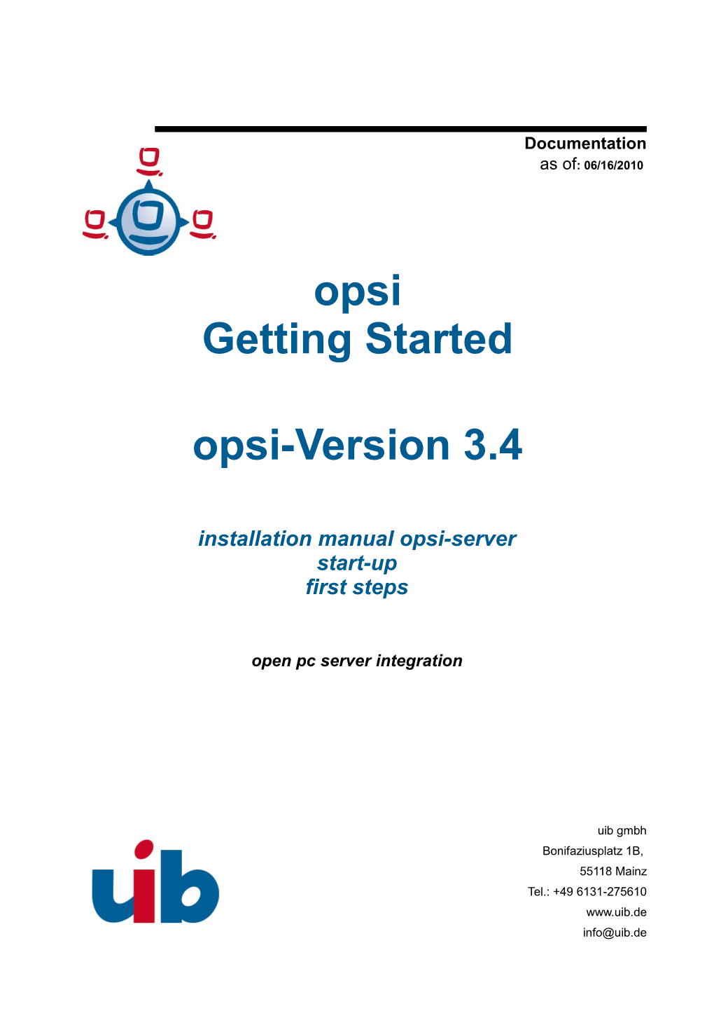 Opsi Getting Started Opsi-Version 3.4