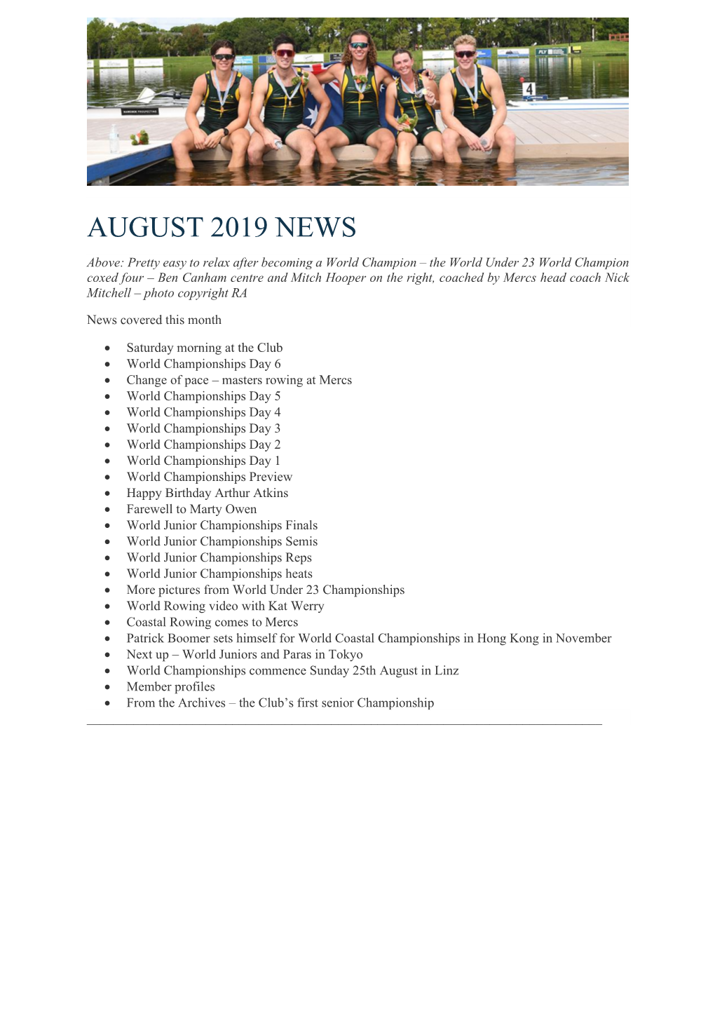 August 2019 News