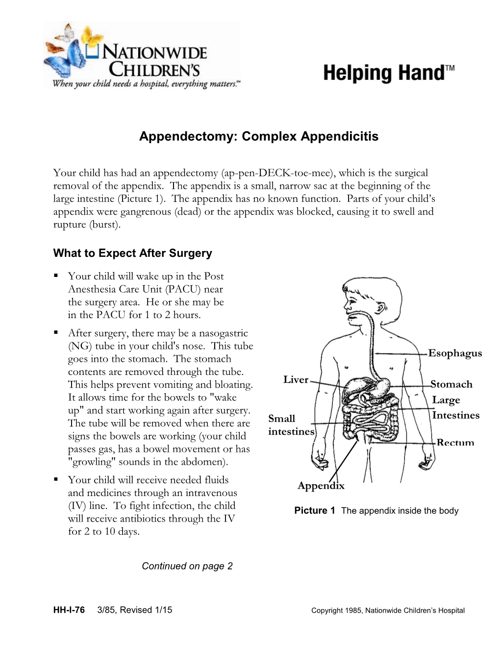 Appendectomy: Complex Appendicitis