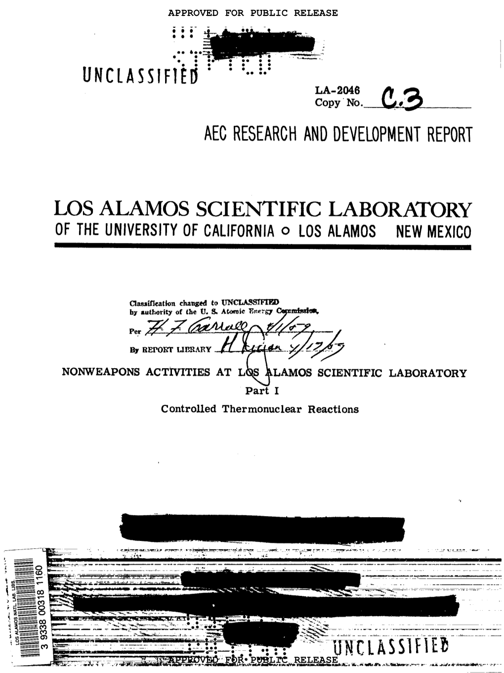 LOS ALAMOS SCIENTIFIC LABORATORY of THEUNIVERSITYOF Californiao LOSALAMOS NEW MEXICO