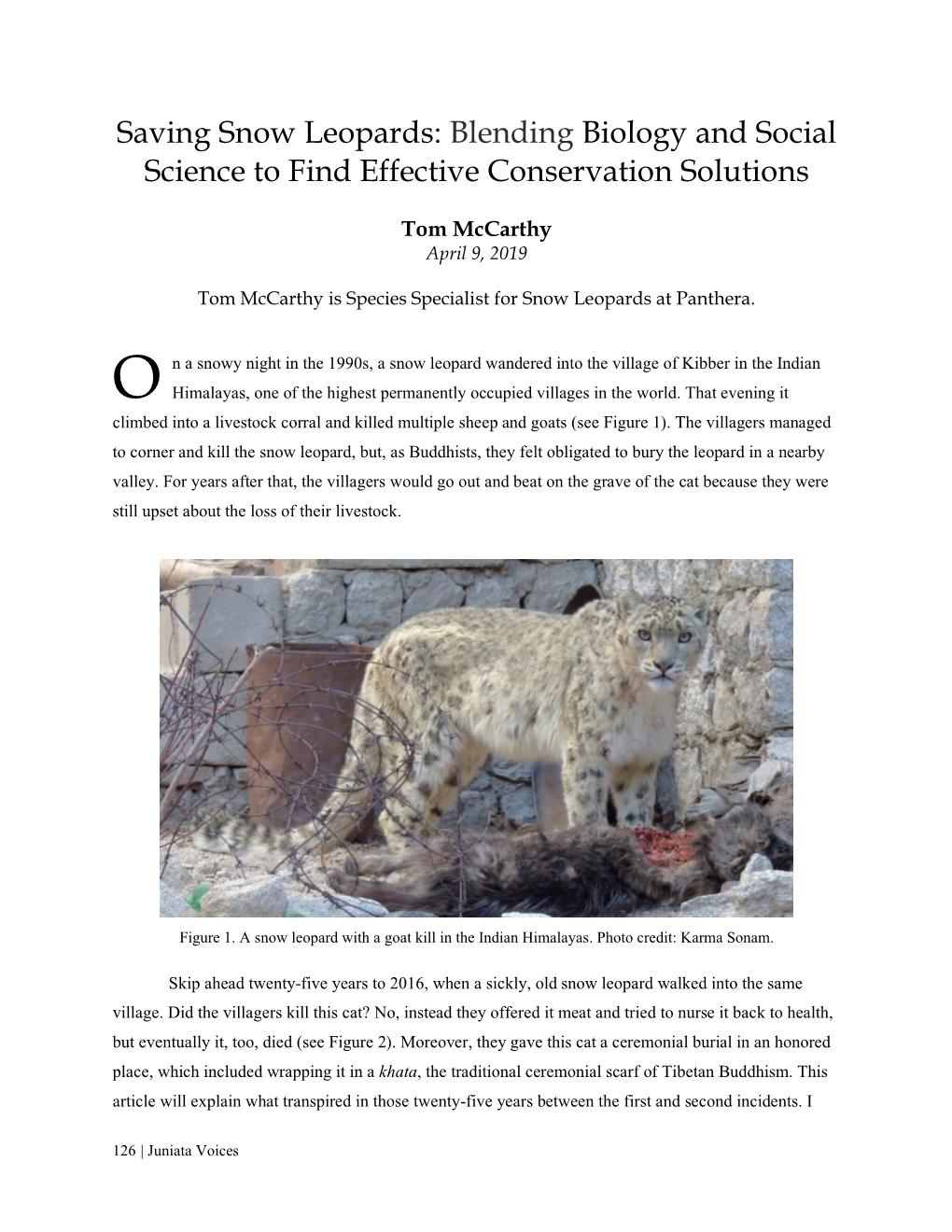 Saving Snow Leopards: Blending Biology and Social Science to Find Effective Conservation Solutions