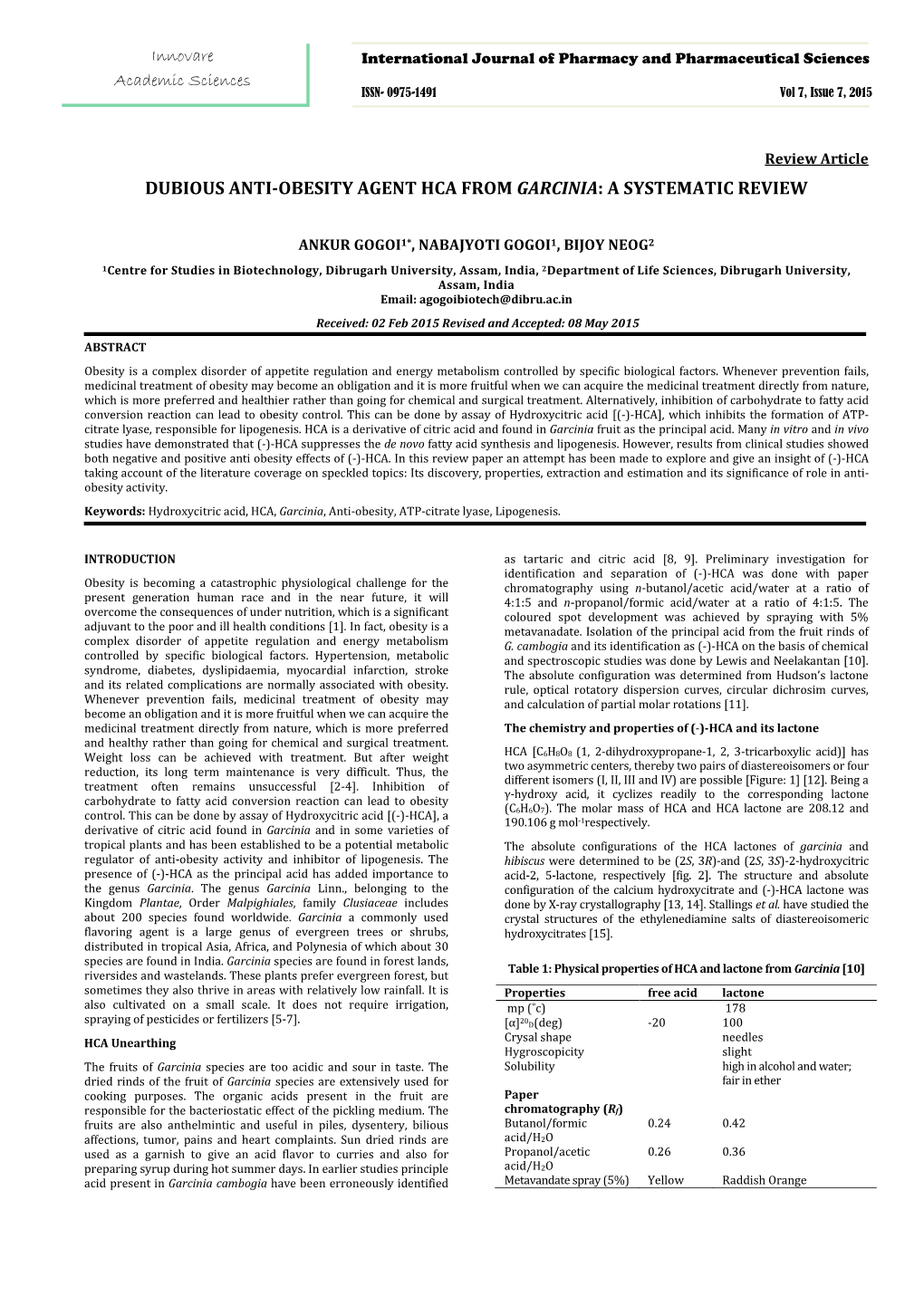 Dubious Anti-Obesity Agent Hca from Garcinia: a Systematic Review