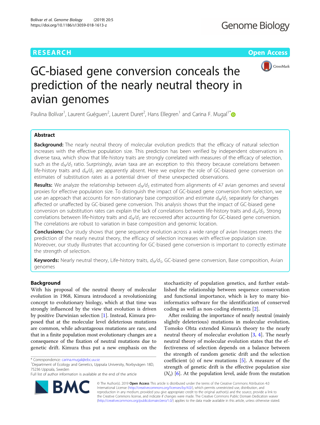 Downloaded Publicly Available Coding Sequence GC Content and Negatively with Chromosome Size [59, Alignments of 8253 Orthologous Genes from 48 Avian Ge- 60]