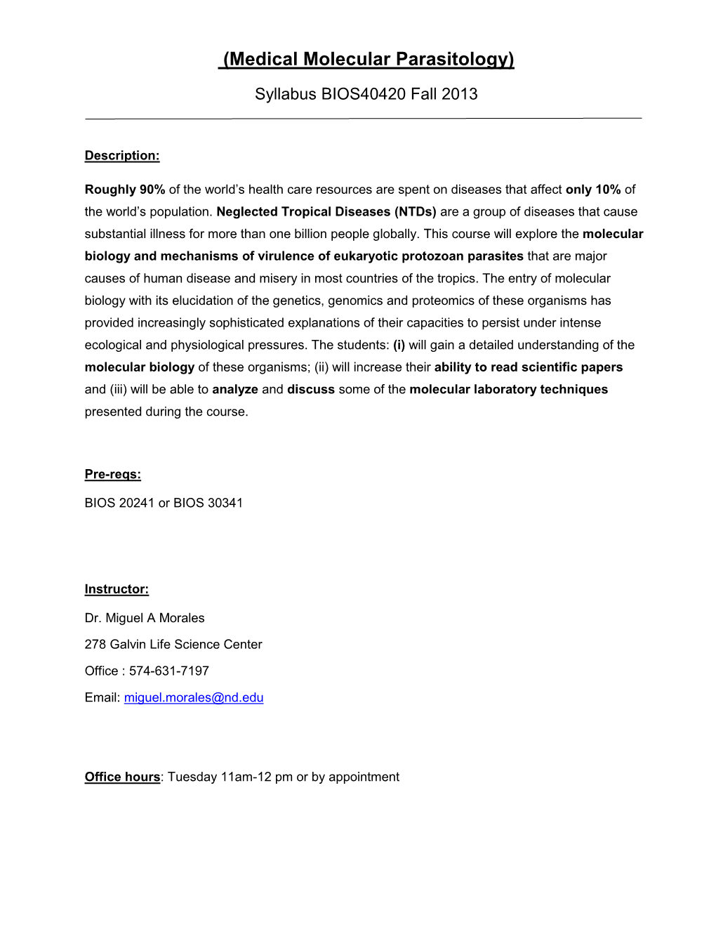 Medical Molecular Parasitology