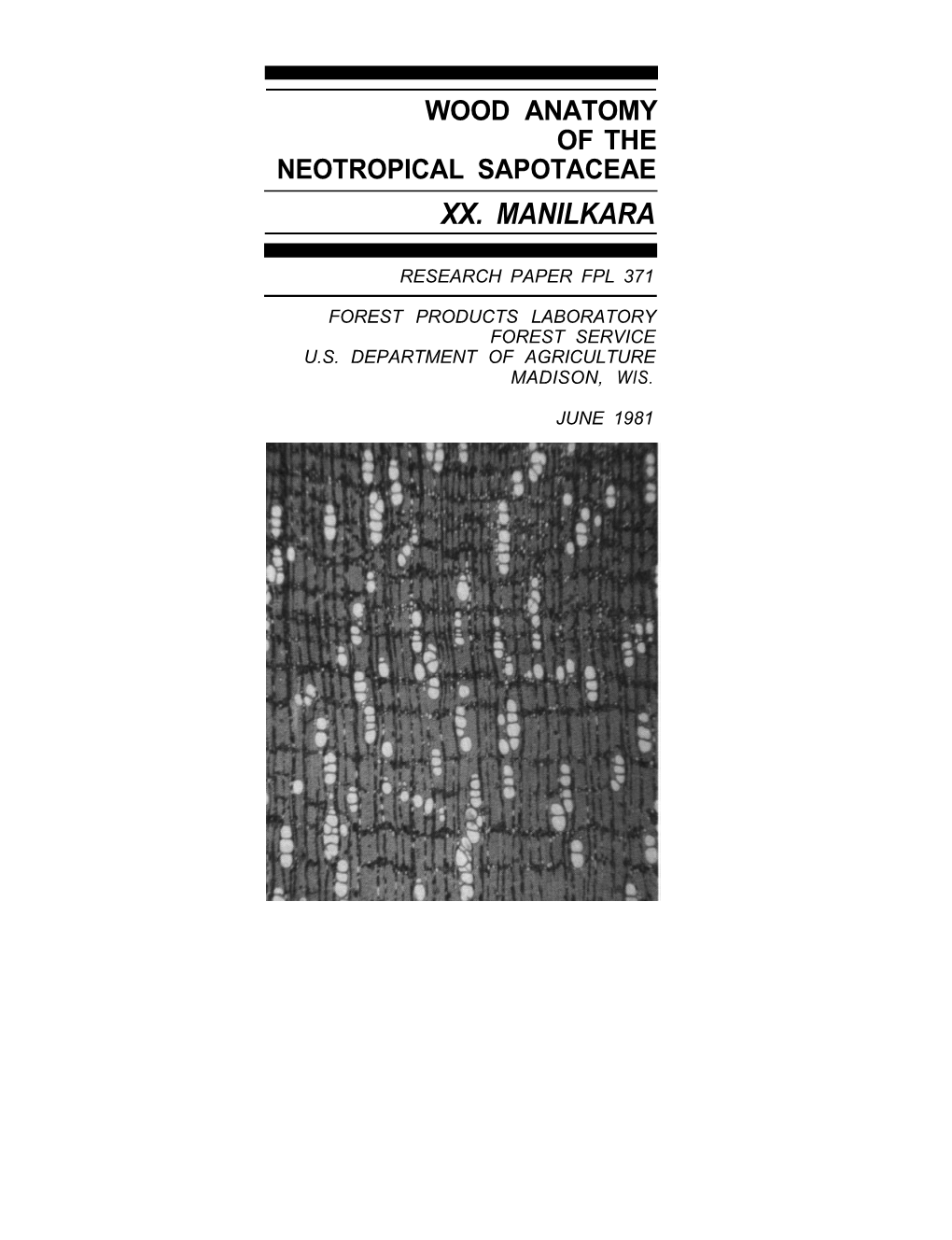 Wood Anatomy of the Neotropical Sapotaceae Xx